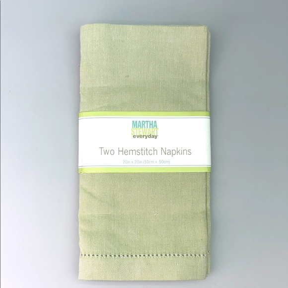 NWT Vintage Martha Stewart Sage Green 
Hemstitch Cotton Napkins - Picture 1 of 5
